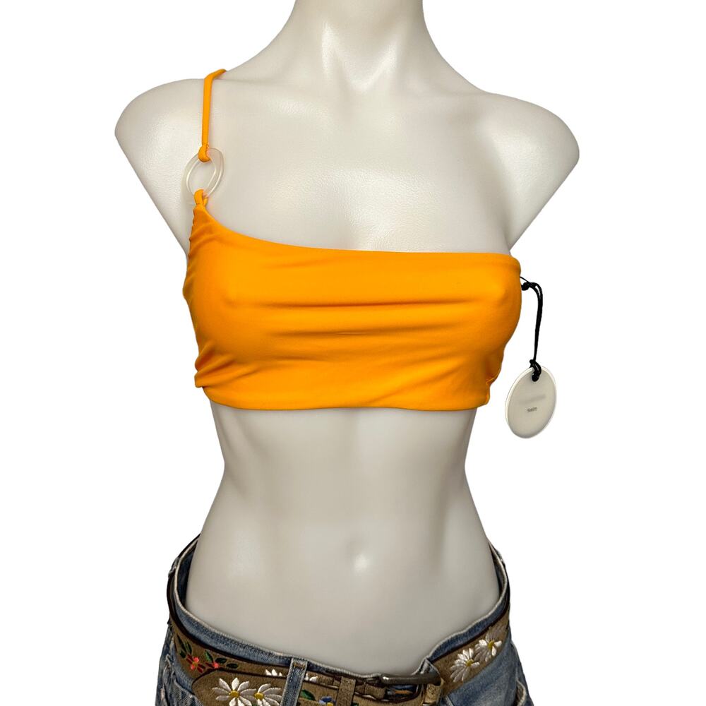 Tularosa Tangerine Orange One Shoulder Bikini Top MEDIUM Bralette Selly $88 NEW